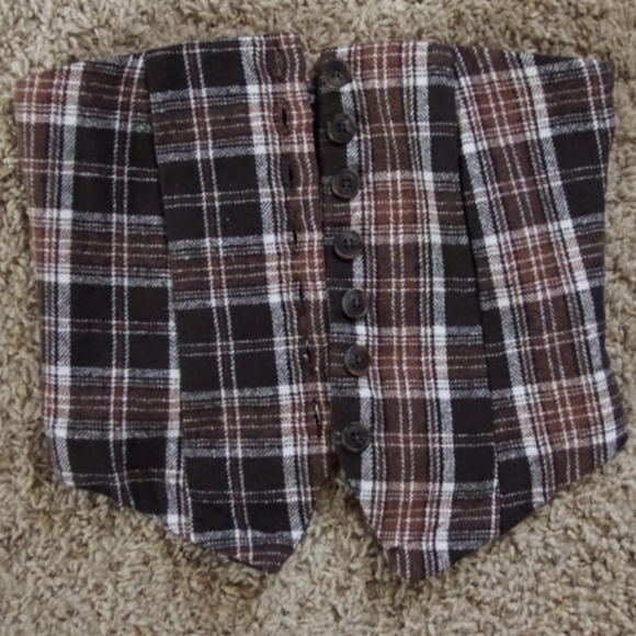 Brown Plaid Corset - Picture 1 of 8
